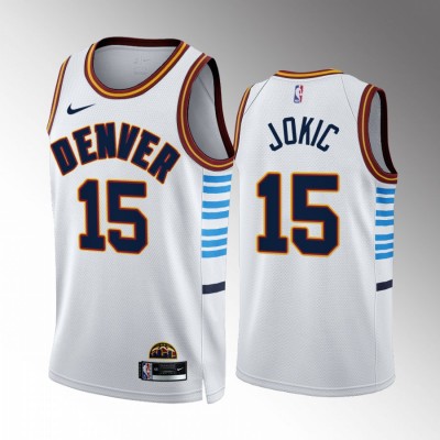 Denver Nuggets #15 Nikola Jokic White NBA 2022-23 Men's City Edition Jersey Men's